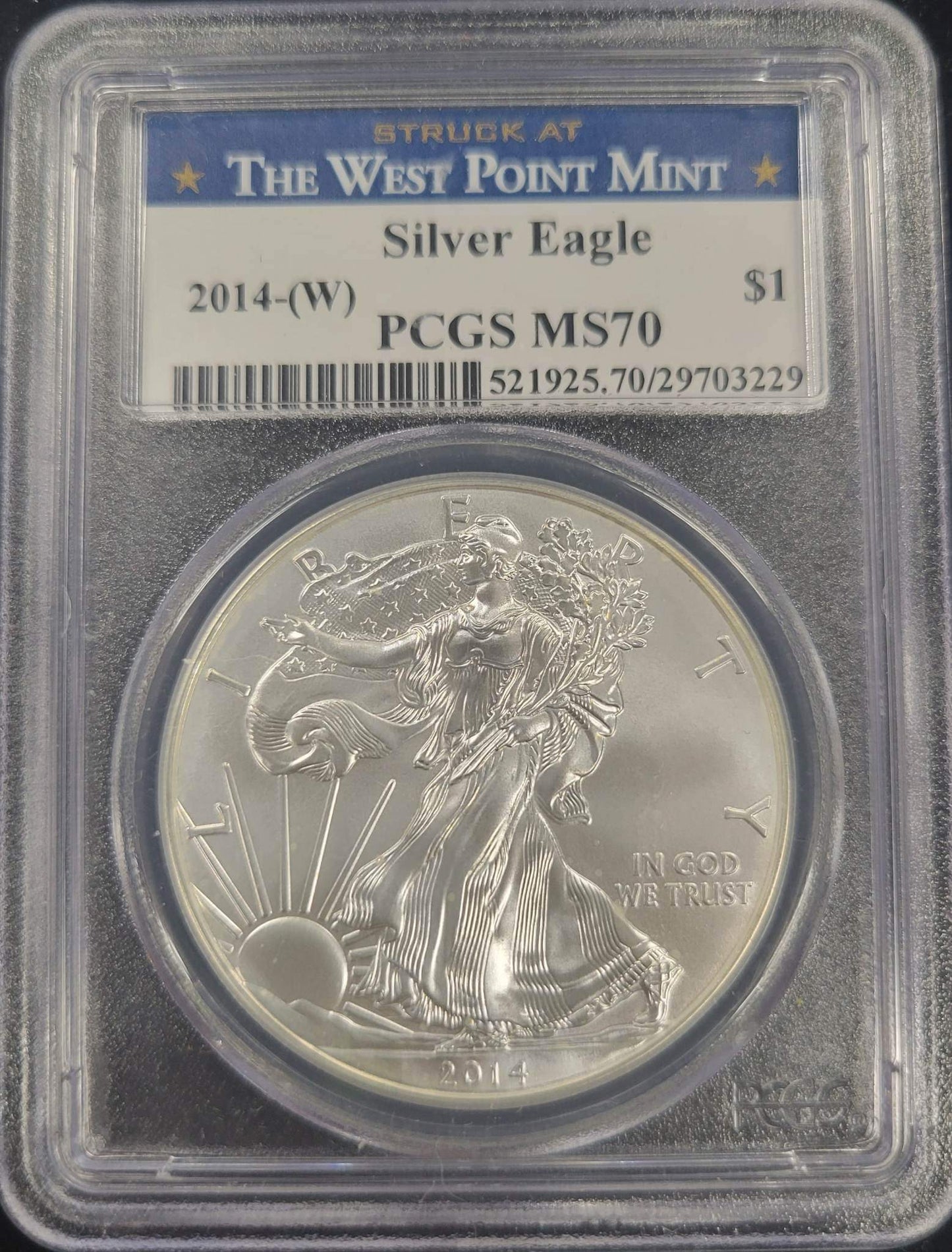 2014-W American Silver Eagle Standing Liberty PCGS certified MS70 $1