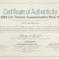 1994 U.S Veterans Commemorative Silver Dollars W/ certificate of Authenticity