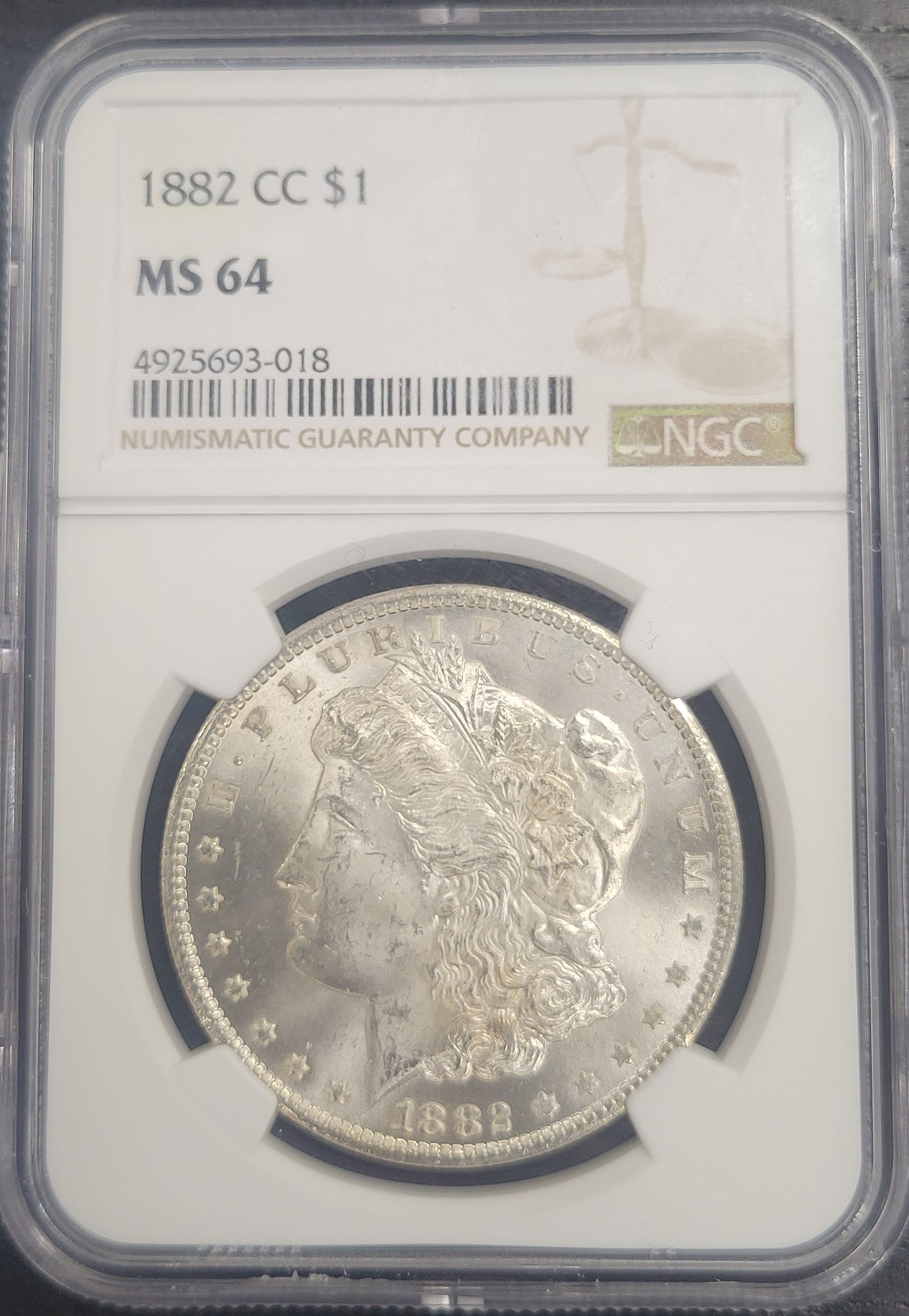 1882-CC Morgan Silver Dollar NGC certified MS64