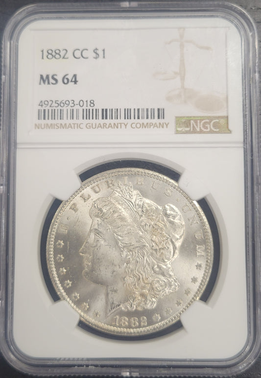 1882-CC Morgan Silver Dollar NGC certified MS64