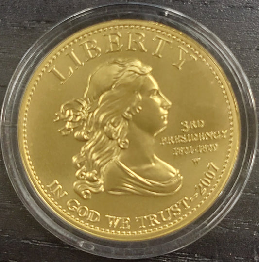 2007 First Spouse Gold Uncirculated Jefferson`s Liberty 1/2 oz 24 kt Coin
