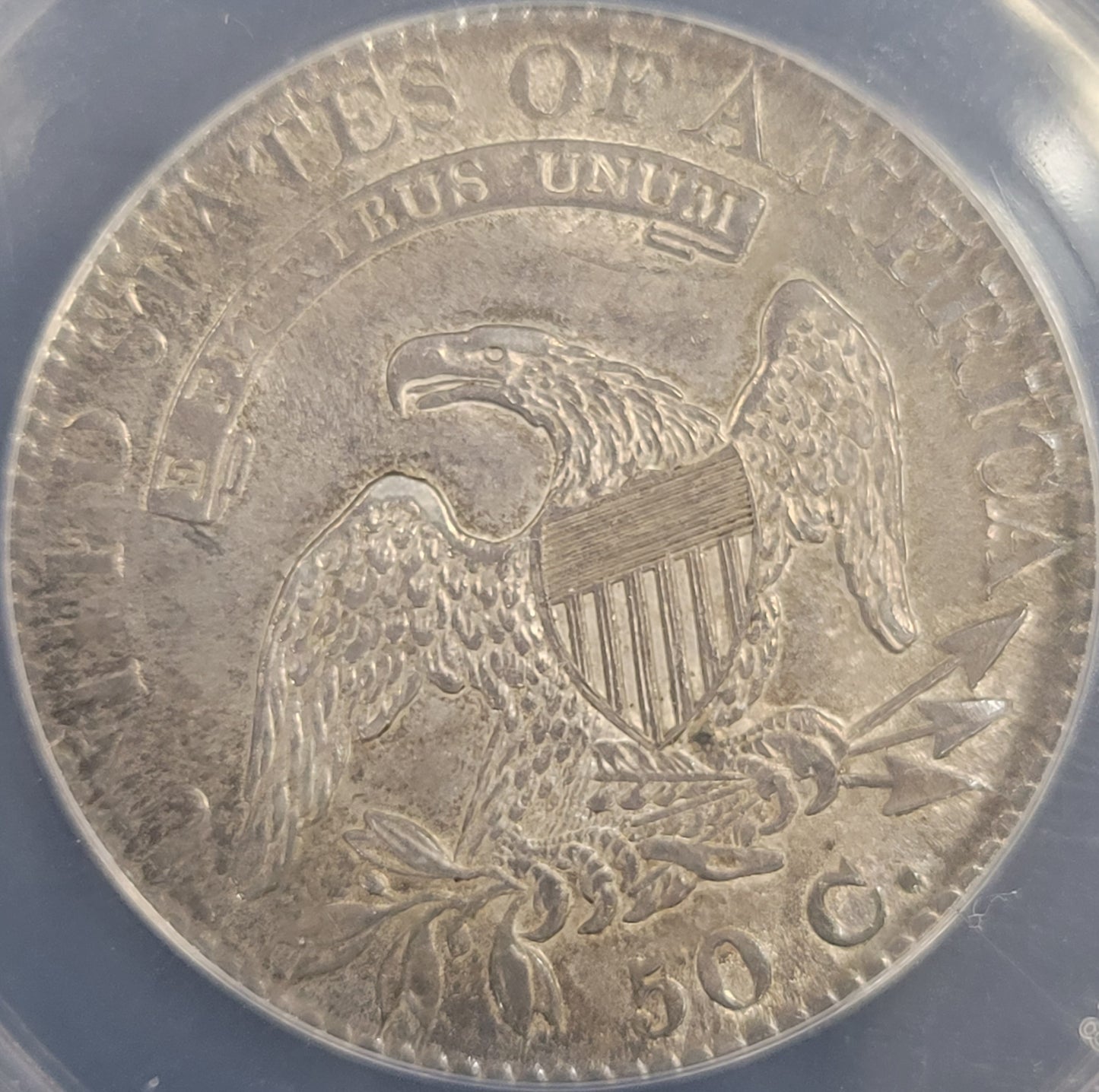 1825 Capped Lady Liberty 50c ANACS certified AU50