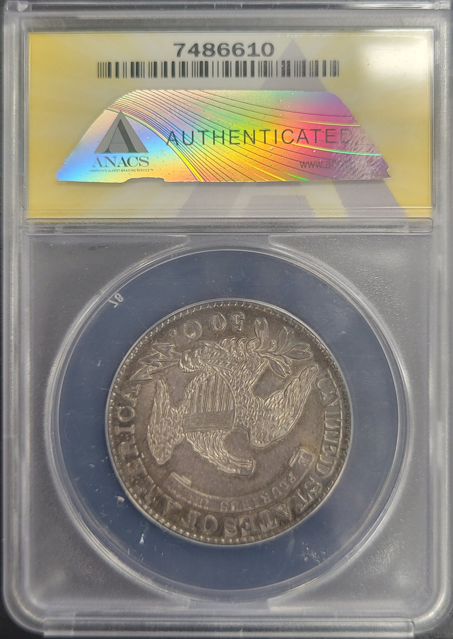 1827 Capped Lady Liberty 50c ANACS certified AU58