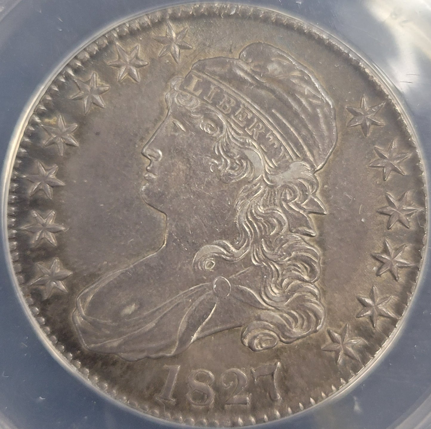 1827 Capped Lady Liberty 50c ANACS certified AU58