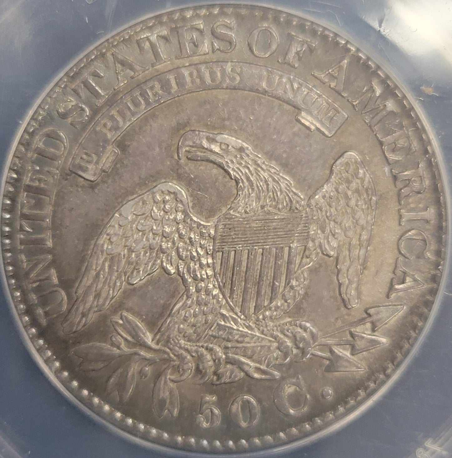 1827 Capped Lady Liberty 50c ANACS certified AU58