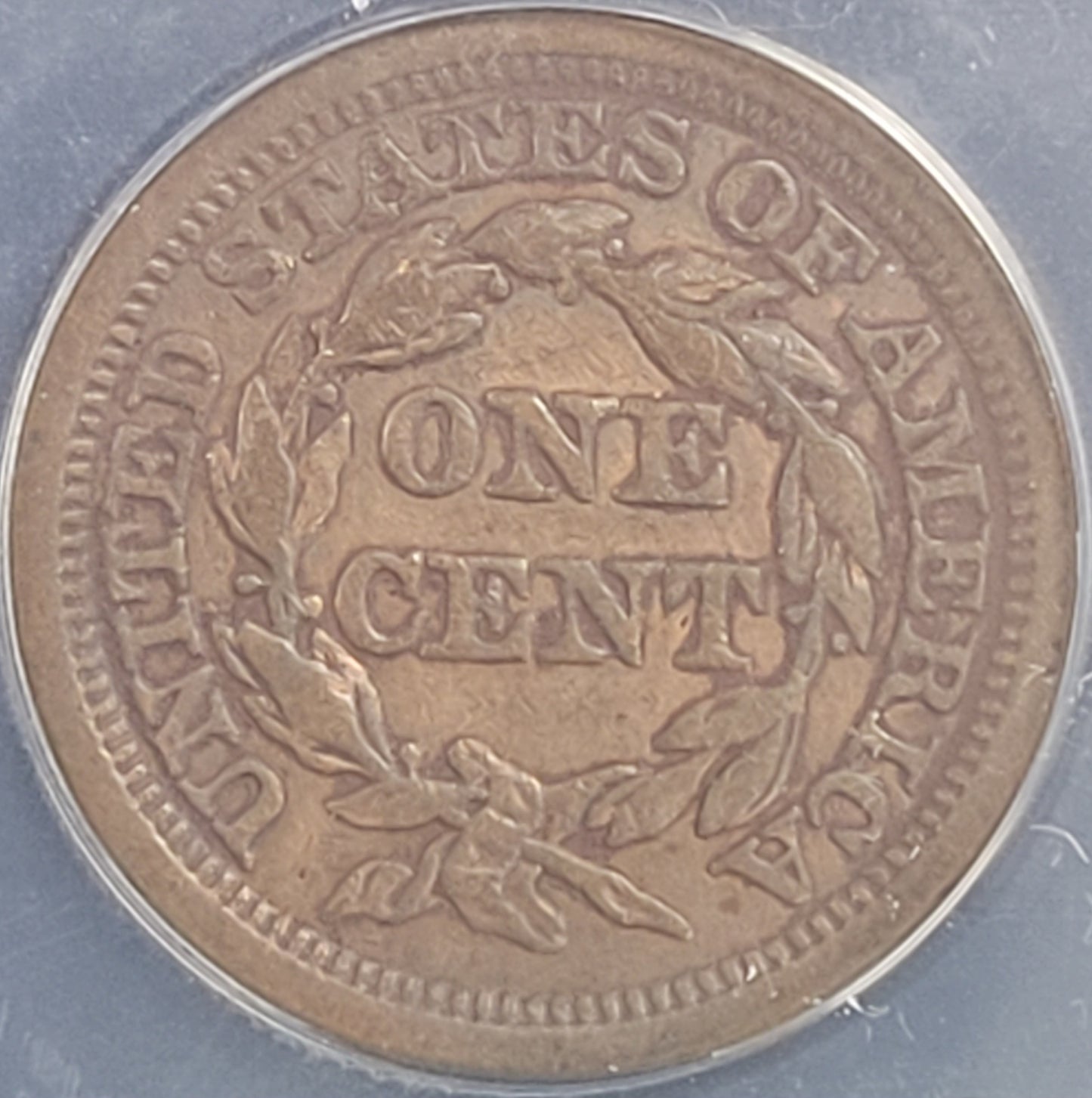 1845 Braided Hair Large Cents cleaned 1c ANACS certified VF30 details