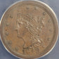 1849 Braided Hair 1/2c Large Date ANACS certified MS60 BRN
