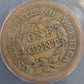 1854 Braided Hair Large Cent Graffiti 1c ANACS certified EF40 Details