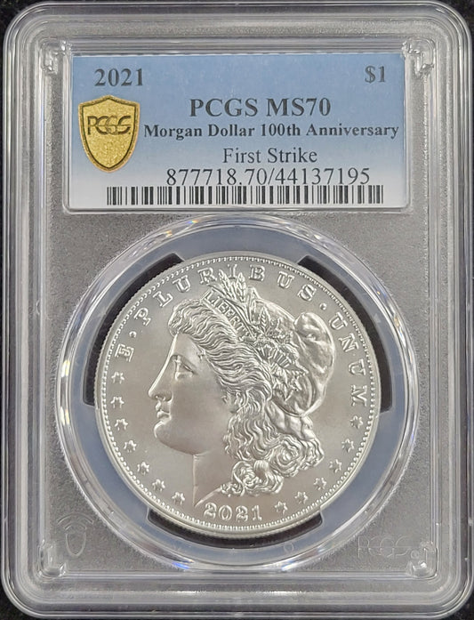 2021 Morgan Silver Dollar 100th Anniversary PCGS certified MS70