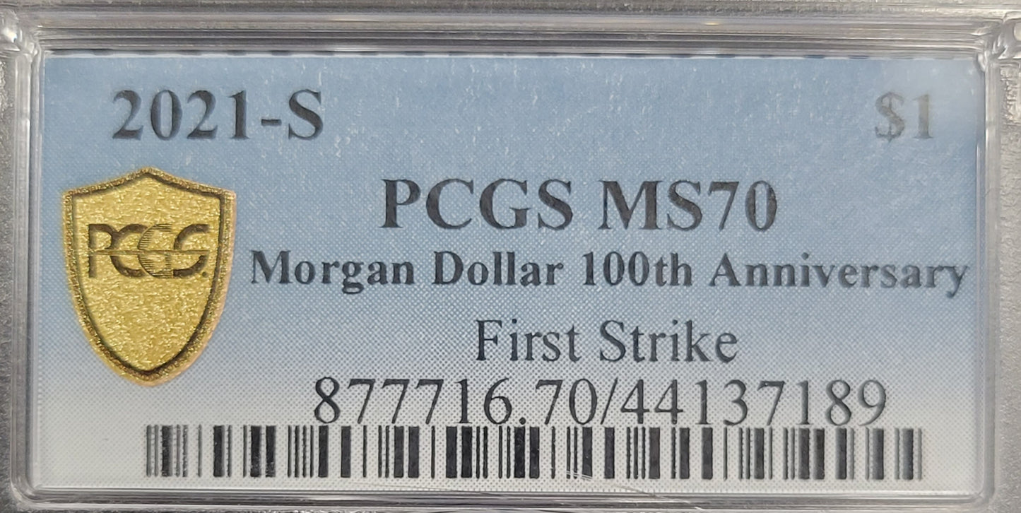2021-S Morgan Silver Dollar $1 100th Anniversary PCGS certified MS70