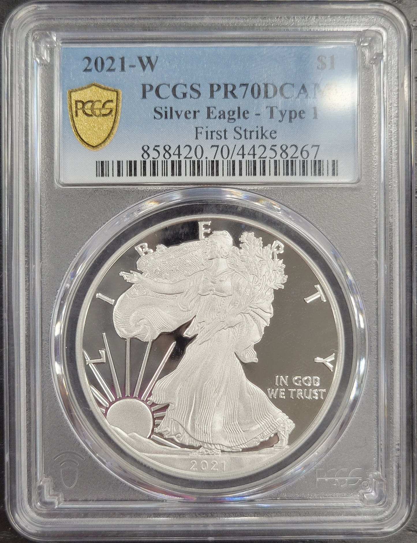 2021-W American Silver Eagle Type 1 $1 PCGS certified PR70DCAM