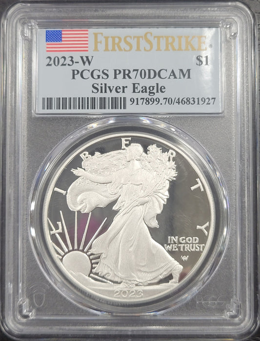 2023-W American Silver Eagle First Strike $1 PCGS certified PR70DCAM