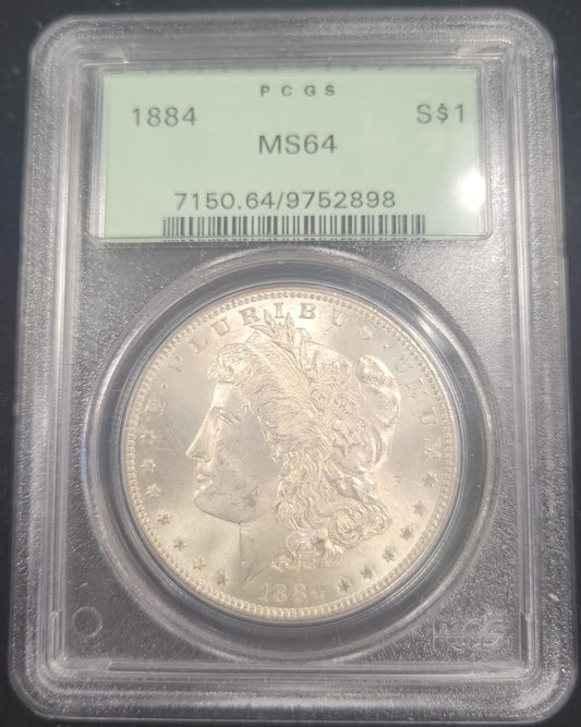 1884 Morgan Silver Dollar PCGS MS64