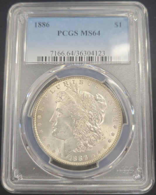 1886 Morgan Silver Dollar PCGS MS64
