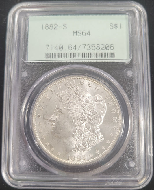 1882-S Morgan Silver Dollar PCGS MS64
