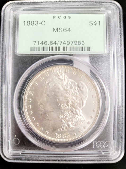 1883-O Morgan Silver Dollar PCGS MS64, $1
