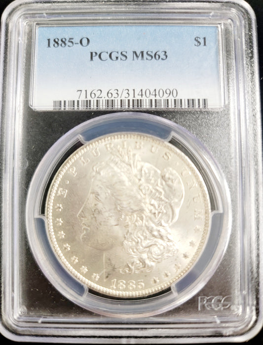 1885-O Morgan Silver Dollar $1, PCGS MS63