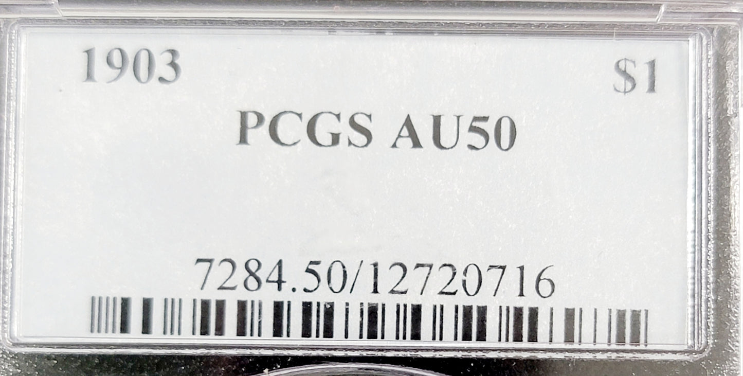 1903, Morgan Silver Dollar $1, Philadelphia, PCGS, AU50