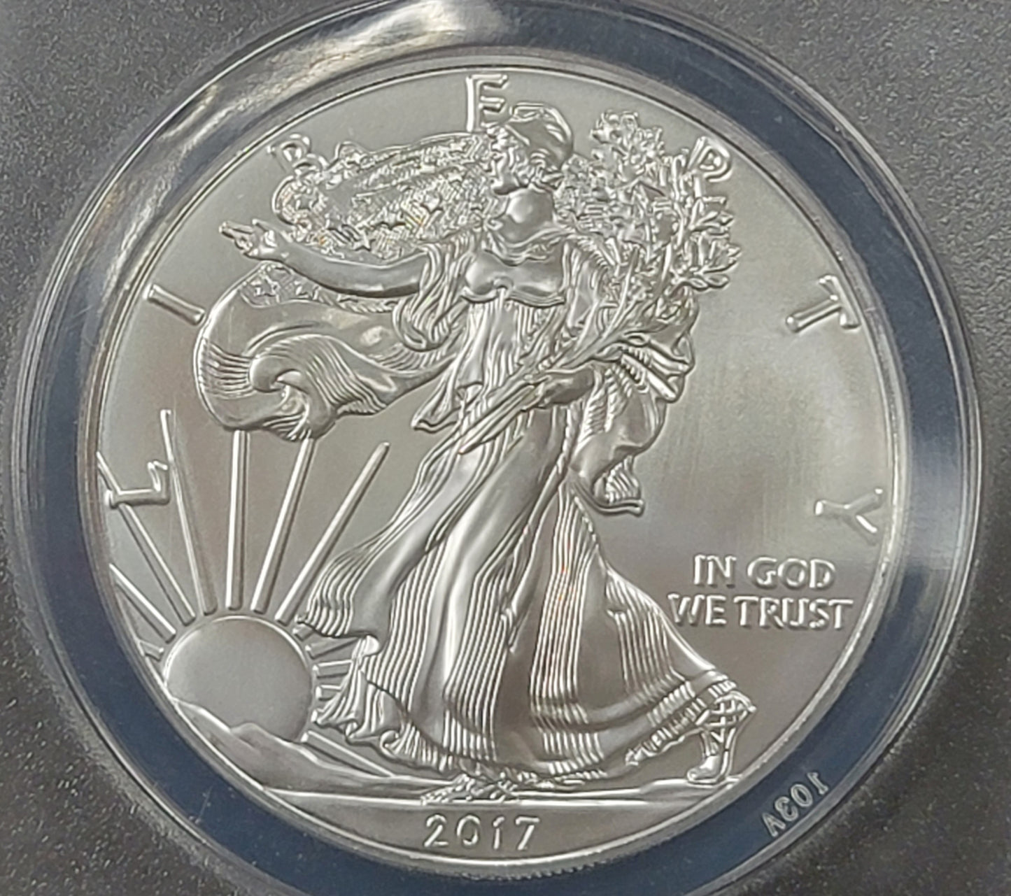 3pc Silver Eagle set, 2017, 1oz Standing liberty, (W)-(S)-(P), ANACS-MS70