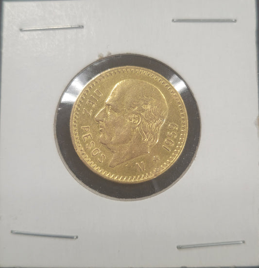 1959-M 10 Pesos Gold Coin