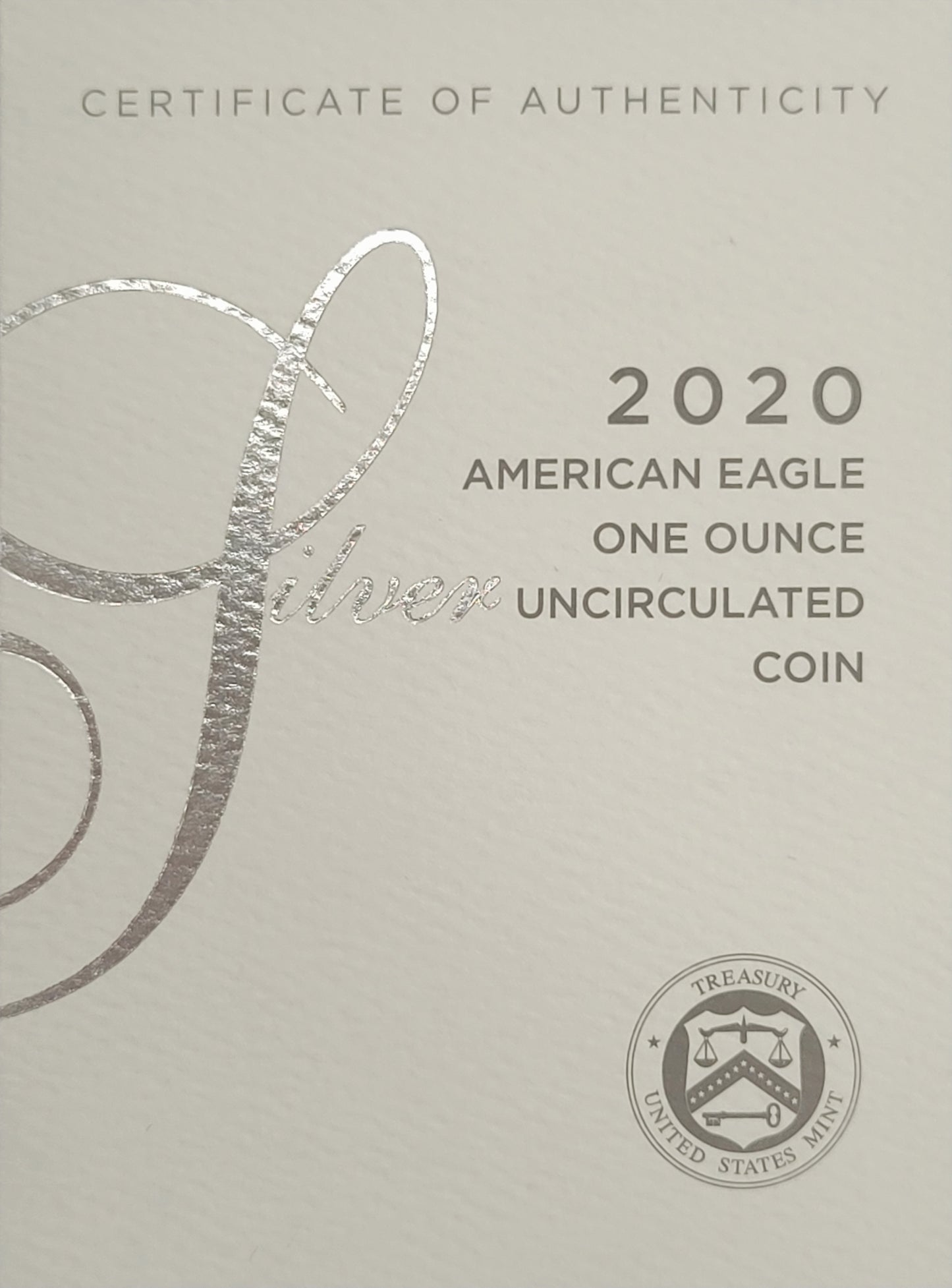 2020 American Eagle 1 oz Silver Uncirculated Coin