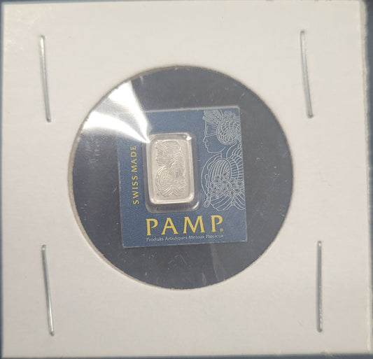 1 Gram Pamp Suisse Lady Fortuna Platinum Bullion Bar In Assay Card w/Serial No!