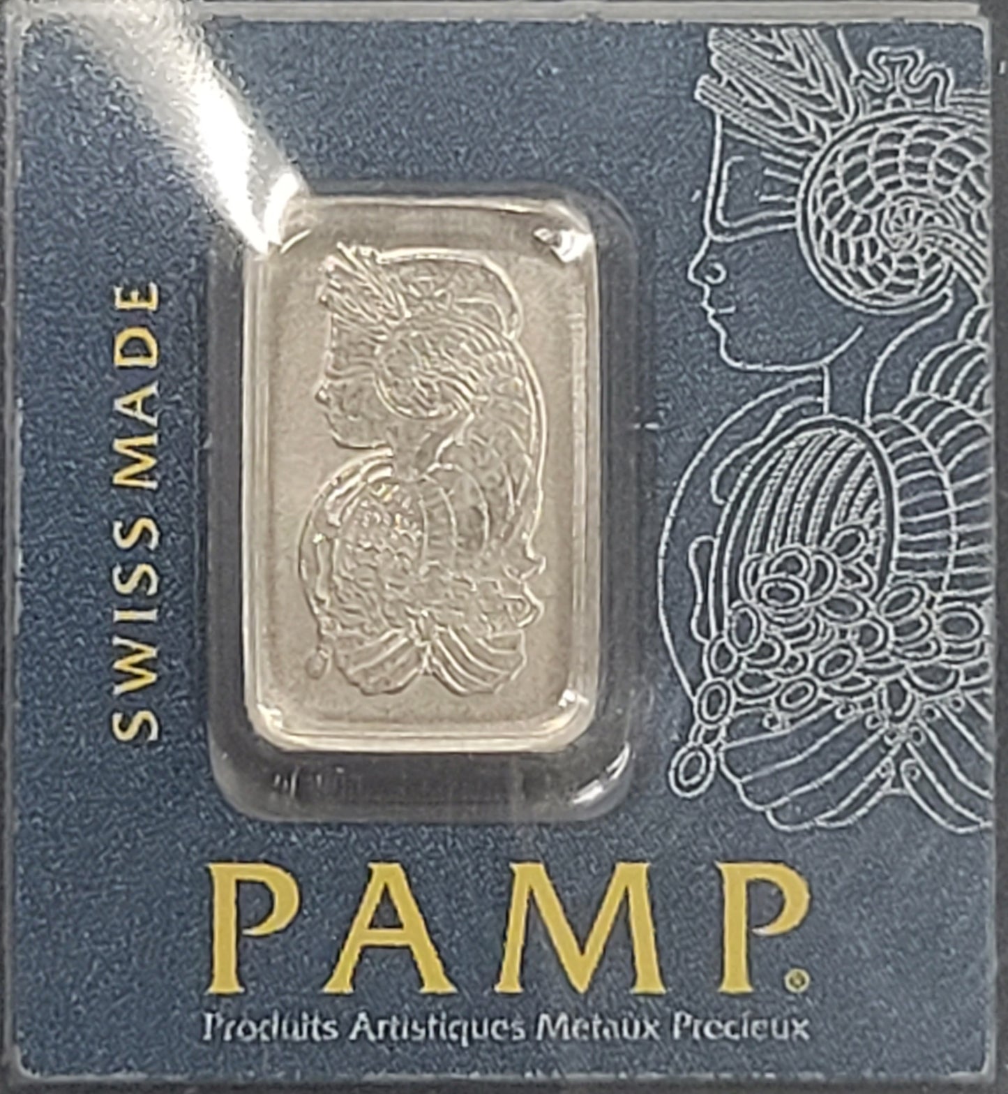 1 Gram Pamp Suisse Lady Fortuna Platinum Bullion Bar In Assay Card w/Serial No!