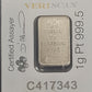 1 Gram Pamp Suisse Lady Fortuna Platinum Bullion Bar In Assay Card w/Serial No!