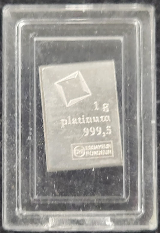 1 Gram Platinum 999.5 Valcambi Suisse Bar