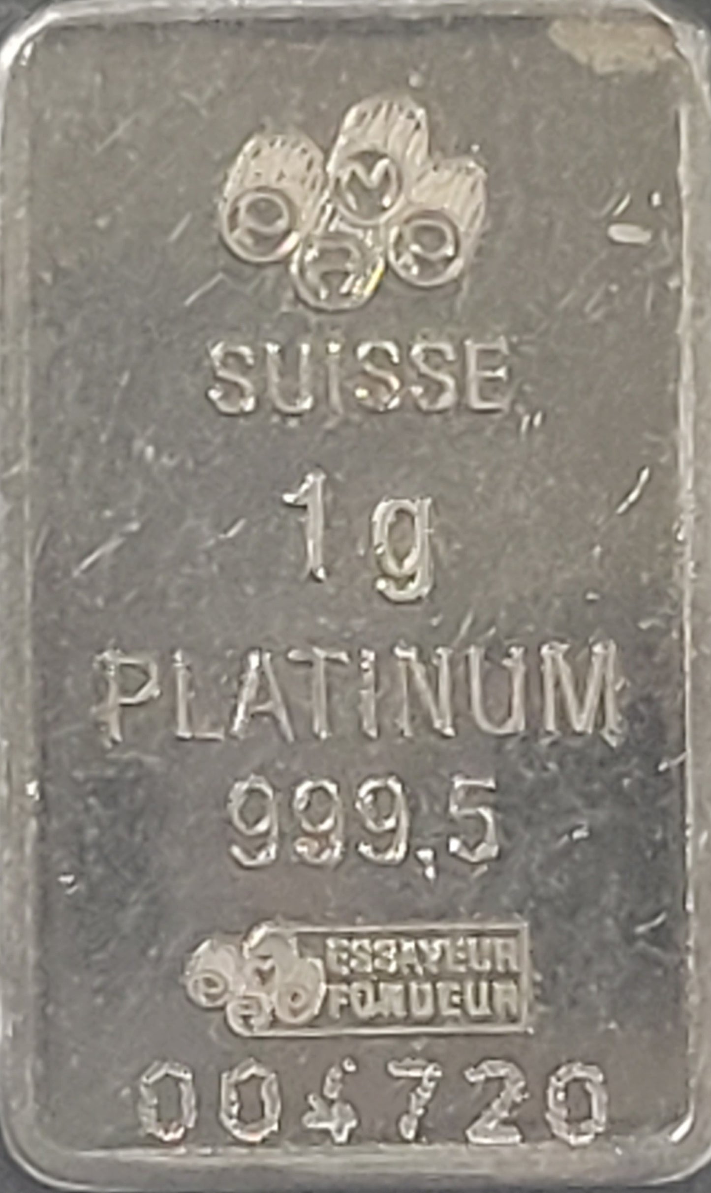 PAMP Suisse 1 Gram 999.5 Platinum Bar
