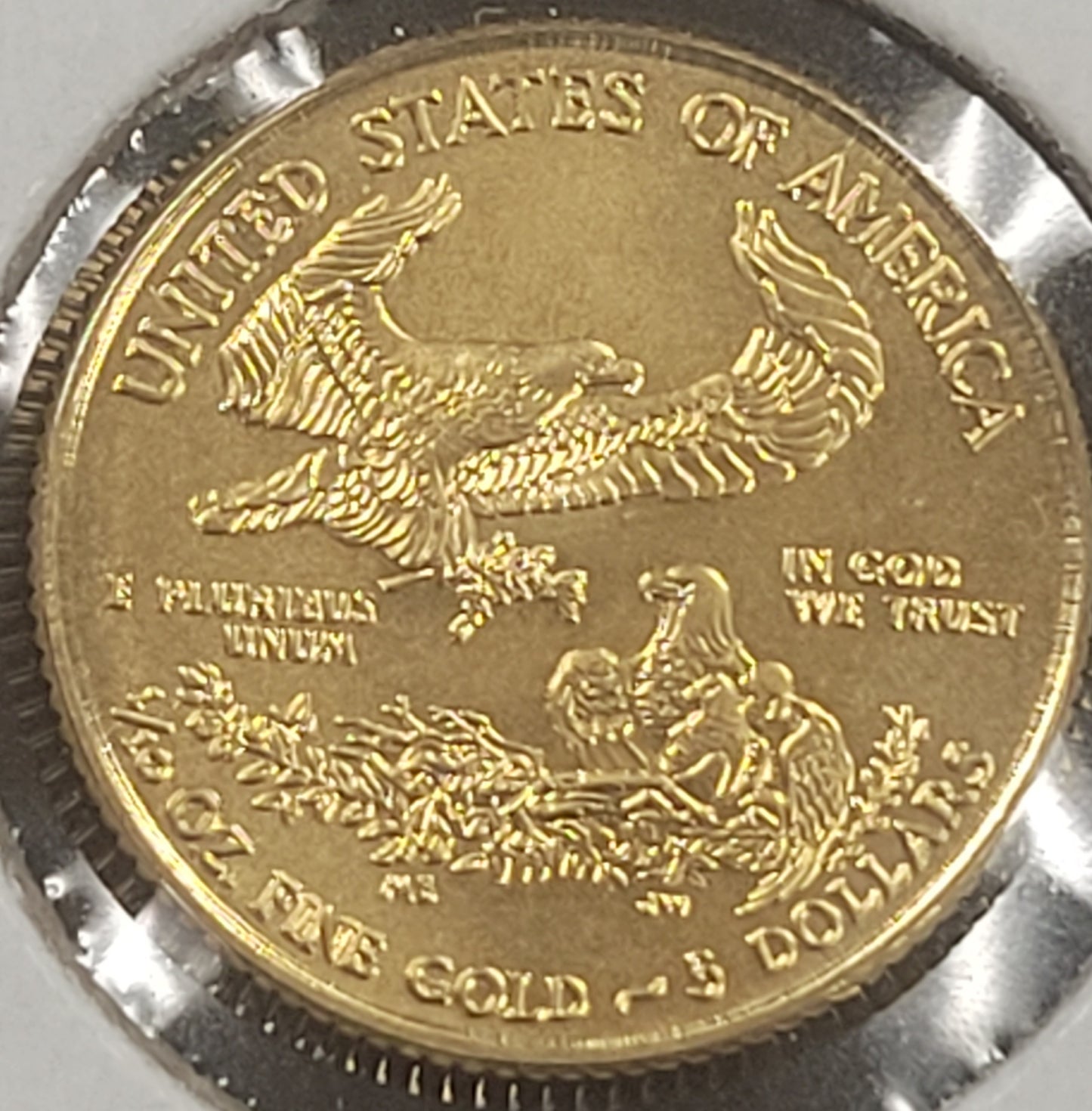 2019 Gold American Eagle $5 1/10 oz Fine Gold