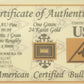 One Grain 24 karat Gold Bar (W/ Certificate of Authenticity)