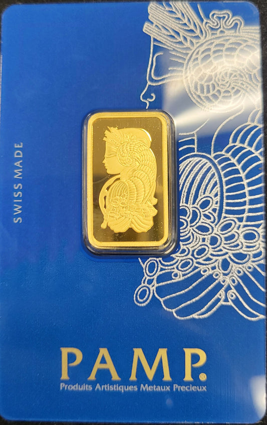10 gram PAMP Fine Gold Bar (W/ Assayer certification and sealed and certified card case)