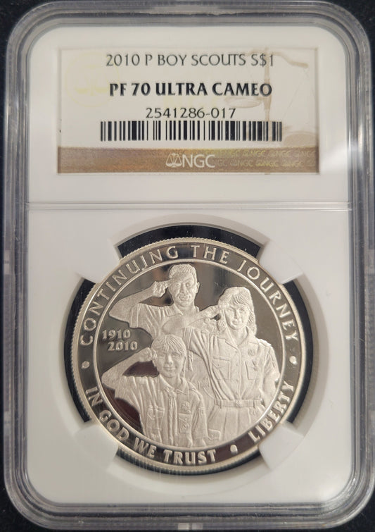 2010-P Boy Scouts $1 Bullion NGC certified PF70 Ultra Cameo