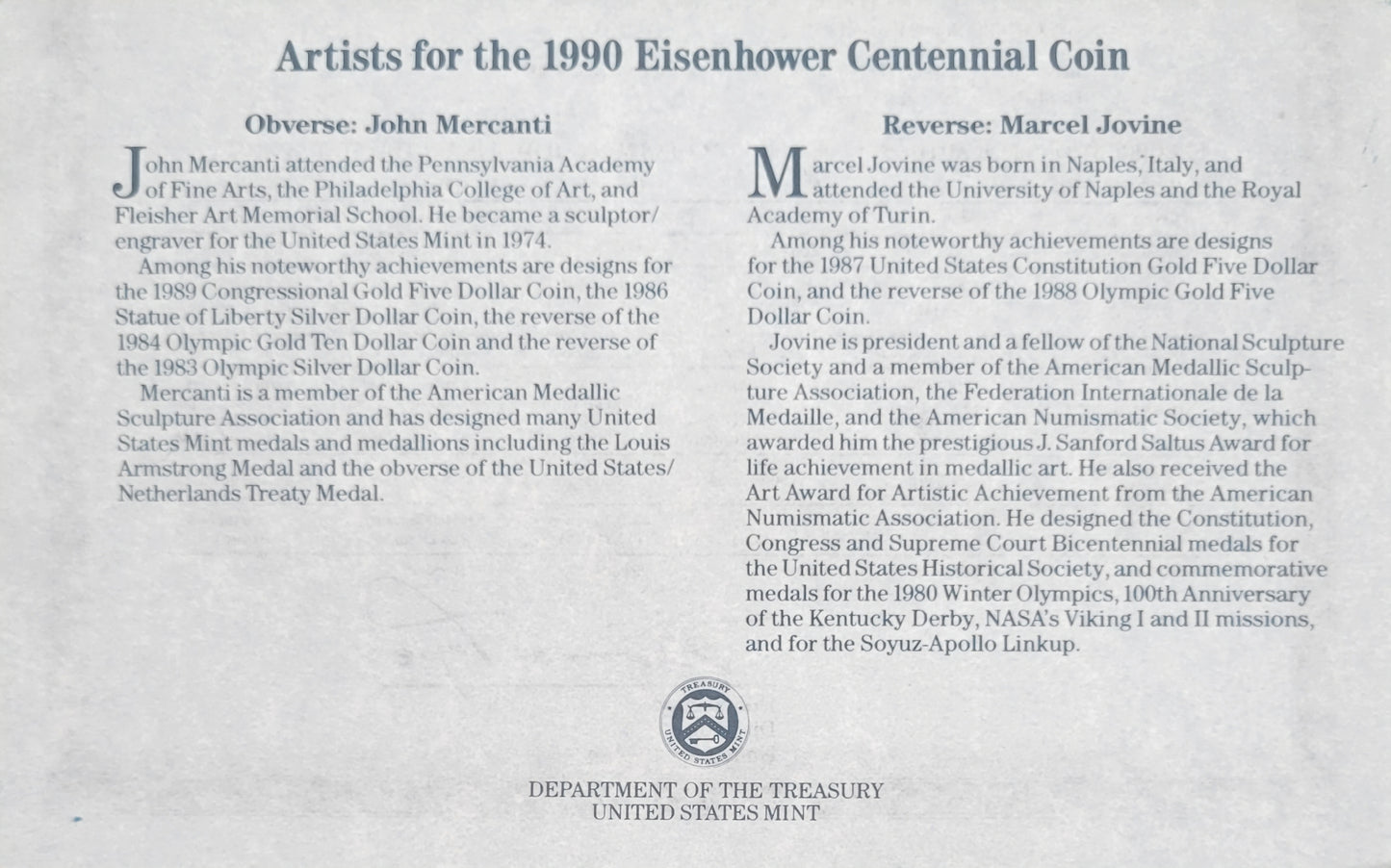 1990-P Eisenhower Centennial Prestige Set