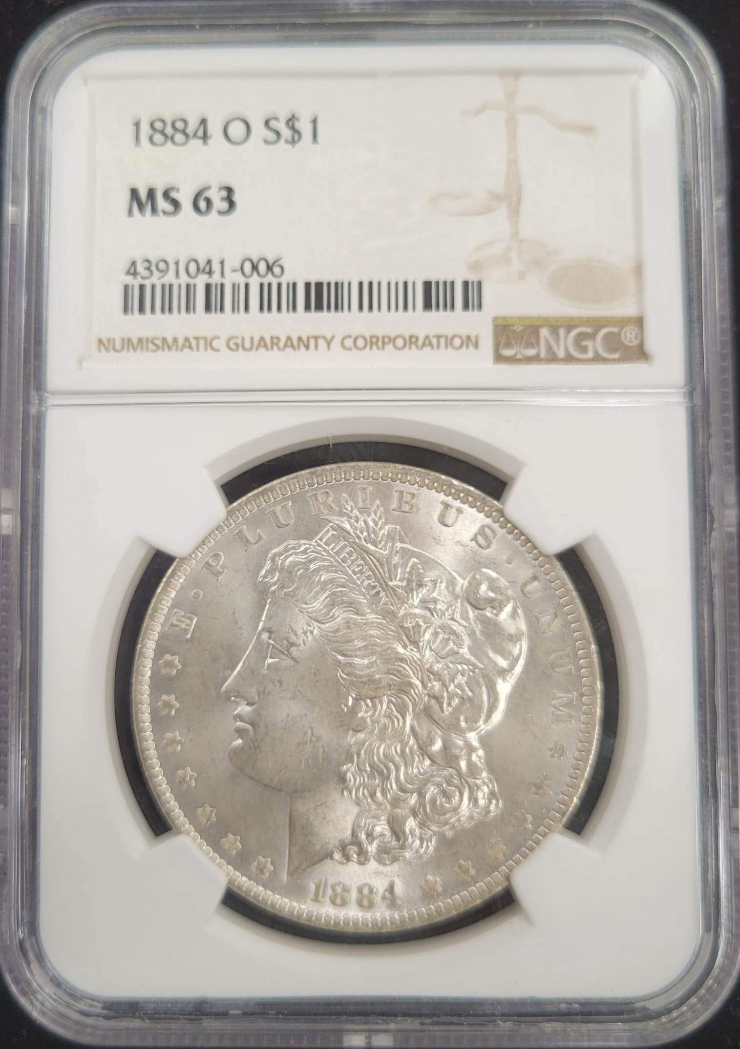1884-O Morgan Silver Dollar NGC MS63 $1