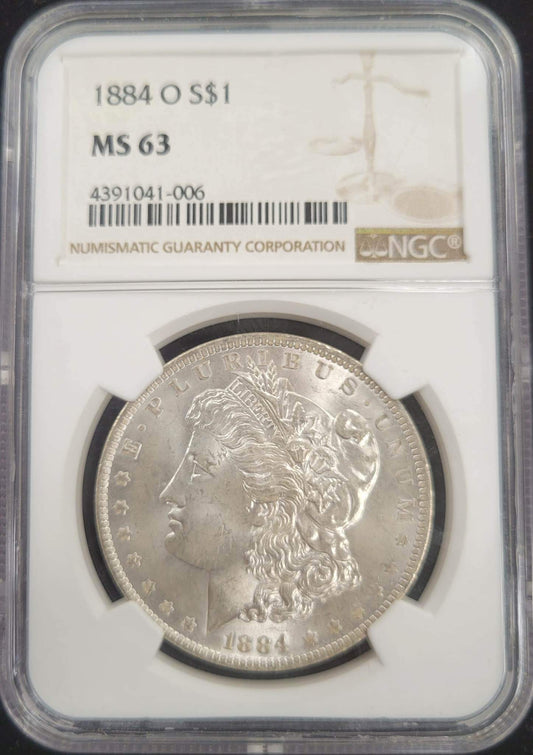 1884-O Morgan Silver Dollar NGC MS63 $1