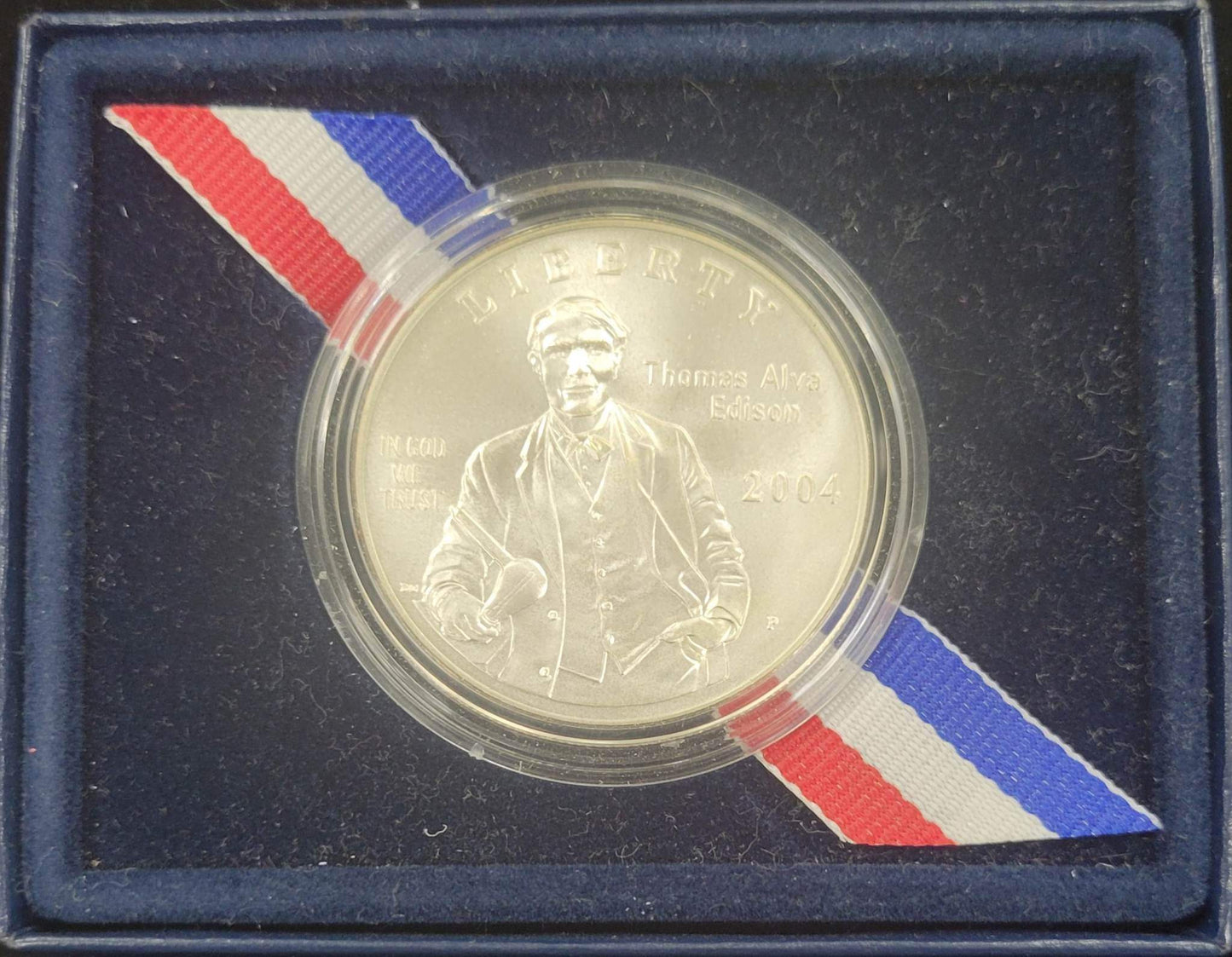 2004 Thomas Edison Commemorative Coin Uncirculated Silver Dollar $1