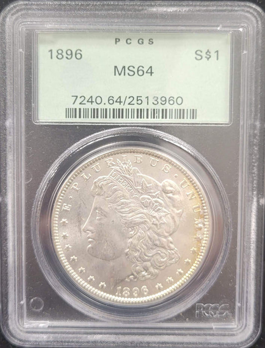 1896 Morgan Silver Dollar PCGS MS64 certified $1