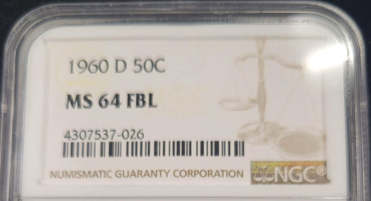 1960-D Franklin Silver Half Dollar NGC MS64FBL .50c