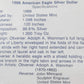 1988 American Eagle Silver Dollar With display case and certificate of authenticity $1