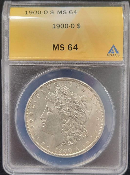 1900-O Morgan Silver Dollar ANACS MS64 certified $1