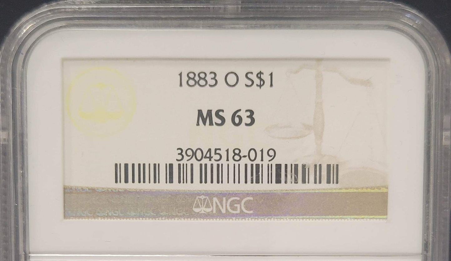 1883-O Morgan Silver Dollar NGC MS63 certified $1