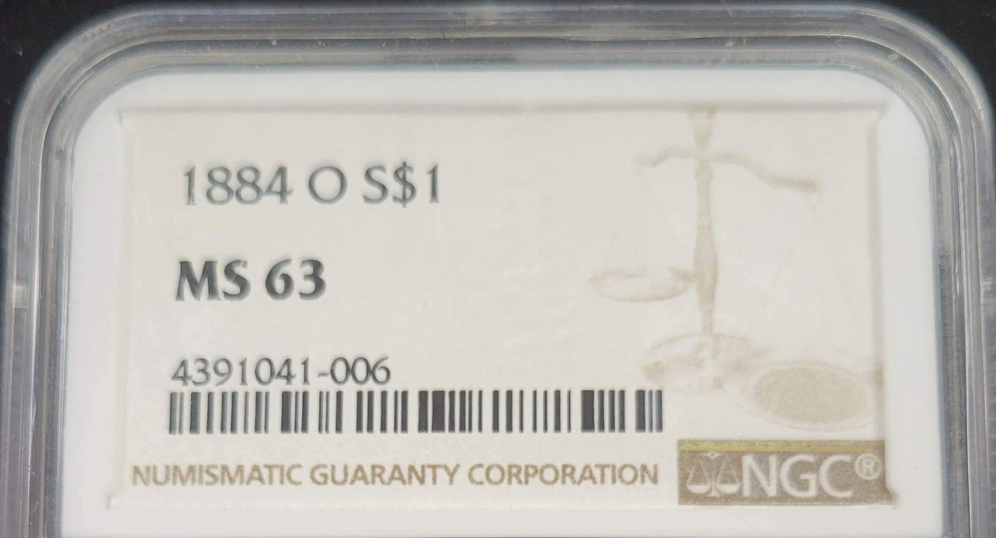 1884-O Morgan Silver Dollar NGC MS63 $1