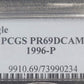 1996-P American Silver Eagle PCGS certified PR69DCAM $1
