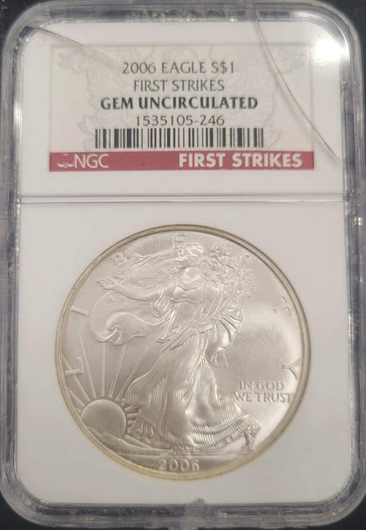 2006 Silver Eagle Standing Liberty NGC Gem Uncirculated $1