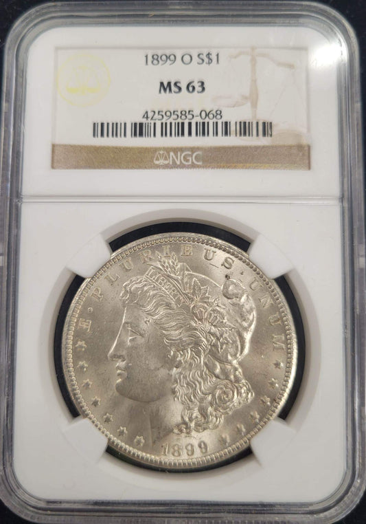 1899-O Morgan Silver Dollar NGC certified MS63 $1