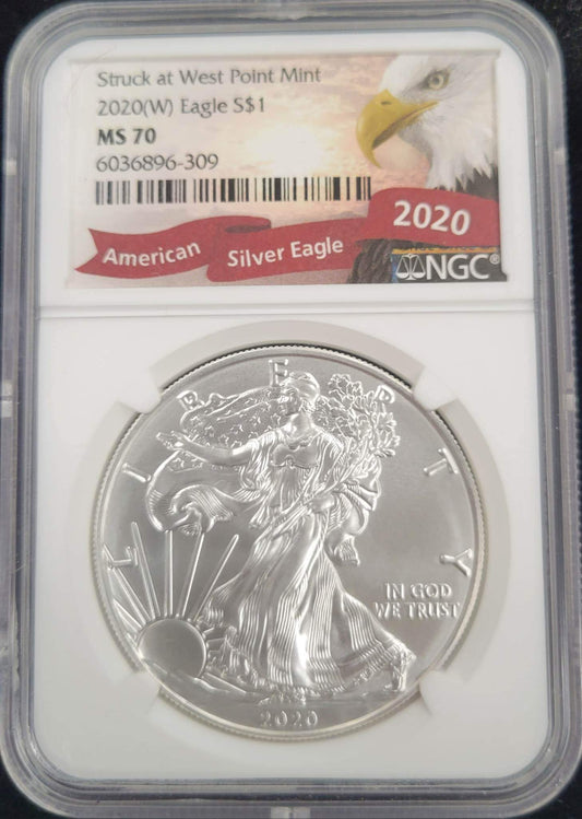 2020-(W) Standing Liberty Silver Eagle NGC MS70 $1