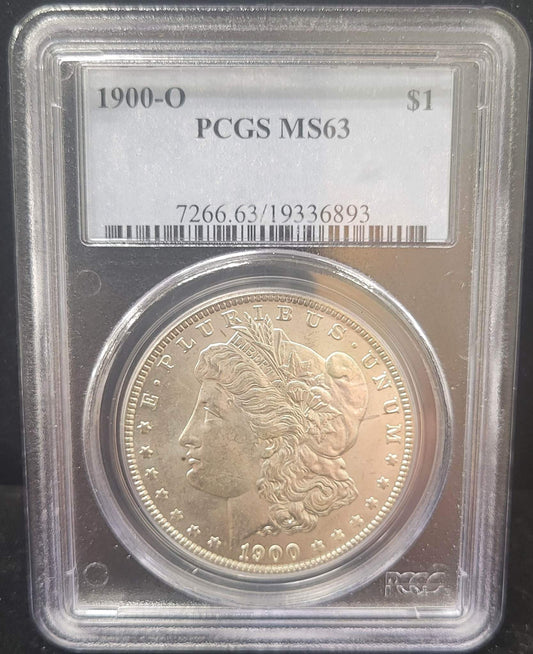1900-O Morgan Silver Dollar PCGS MS63 certified $1