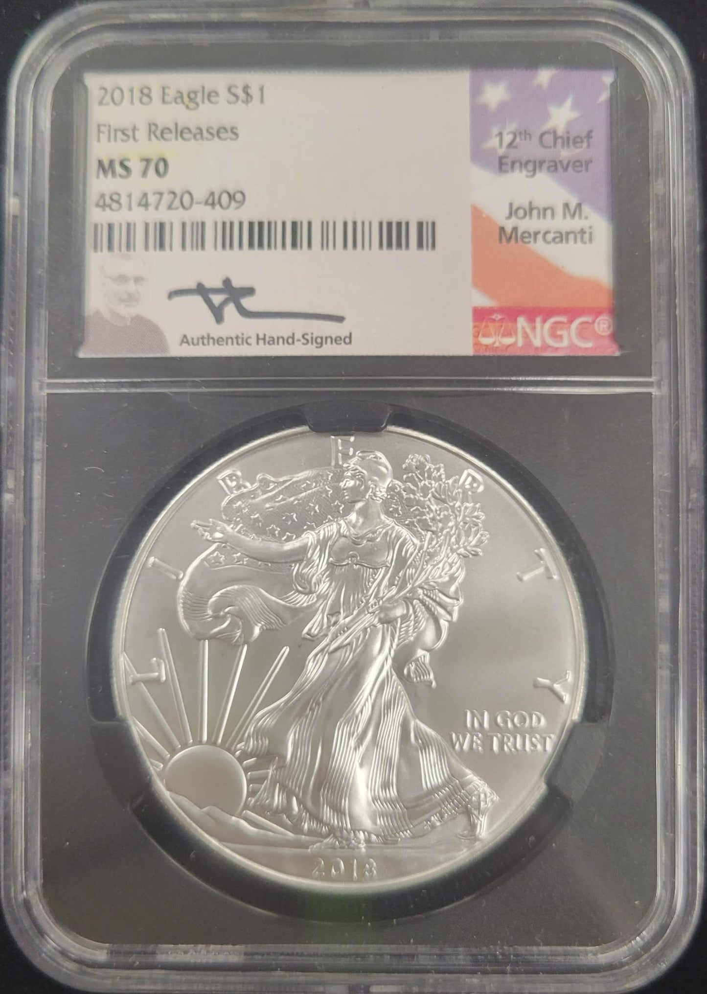 2018 Silver Eagle Standing Liberty NGC MS70 $1